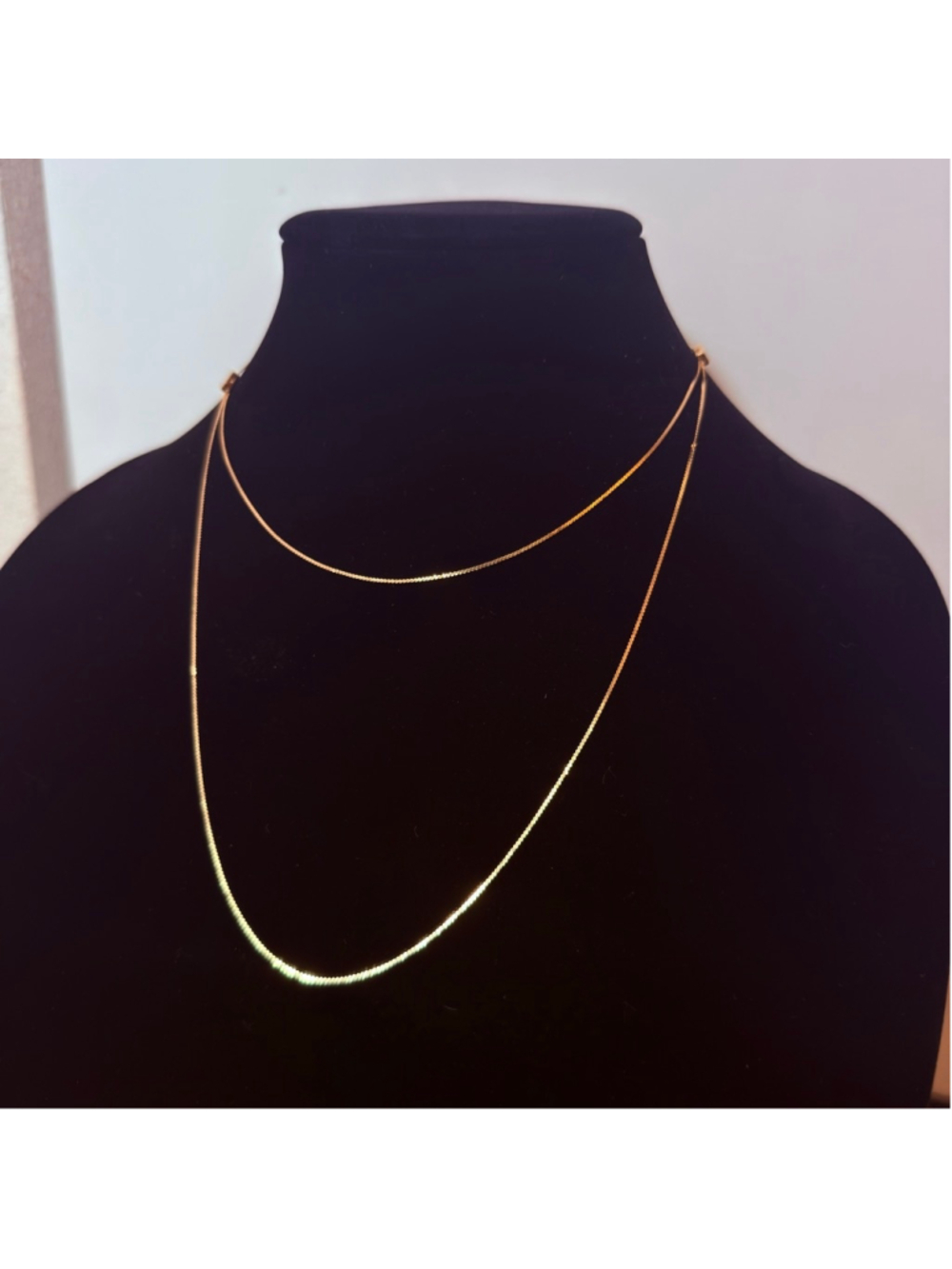 14K Solid Yellow Gold Adjustable Slider Serpentine Link Chain Layered Necklace